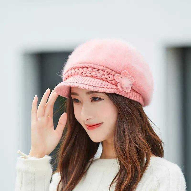 Acheter Chapeau d'hiver pour femmes chapeaux tricotés de luxe haute  élastique casquettes chaudes bonnets couvre-chef fille casquette couleur  unie