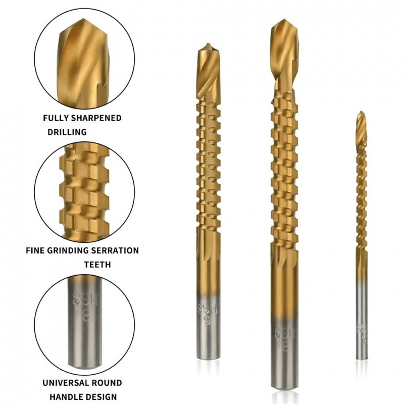 siduytin Paquet de 6 forets étagés scie en Acier à Grande Vitesse Forage ouvre-Trous de Noyau biseautage Outils de Banc de