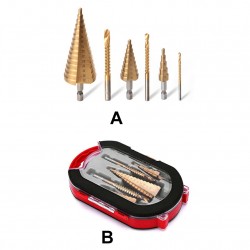 siduytin Paquet de 6 forets étagés scie en Acier à Grande Vitesse Forage ouvre-Trous de Noyau biseautage Outils de Banc de