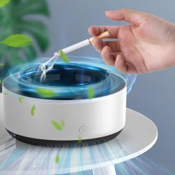 cendrier multifonctionnel sans fumée 2-en-1, 360 ° purificateur d'air d'aspiration enveloppant cendrier intelligent pour voiture