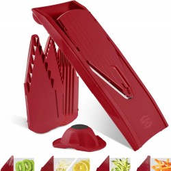 Börner Mandoline V1 ClassicLine (Starter Set) • Mandoline Réglable pour Légumes & Fruits • Avec 4 Inserts, Porte-fruits •