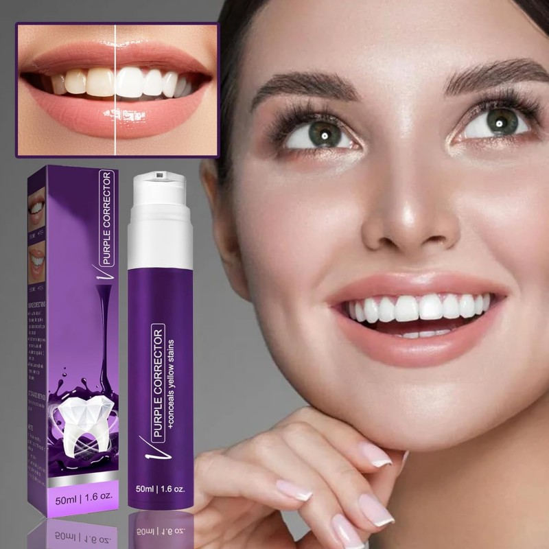 Dentifrice Violet Enlève les Taches,Blanchiment Des dents V34,Dentifrices de Nettoyage Buccal,Dentifrice de Correction de