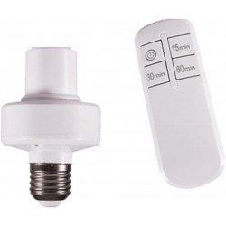 KNOKR Titulaire de la Lampe E27 Télécommande sans Fil for 15 Minutes 30 Minutes 60 Minutes Secteur de la minuterie distante LED
