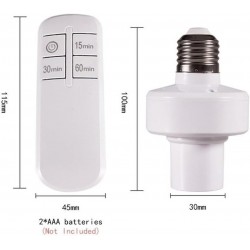 KNOKR Titulaire de la Lampe E27 Télécommande sans Fil for 15 Minutes 30 Minutes 60 Minutes Secteur de la minuterie distante LED