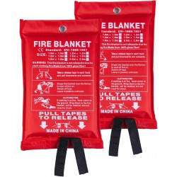 Lot de 2 couvertures d'urgence anti-incendie en fibre de verre pour cuisine