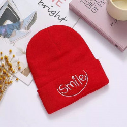 "Smile" embroidered beanie