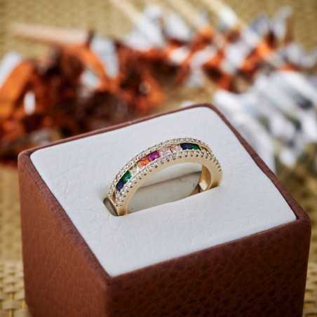 Bague boh me color e arc en ciel pour femme