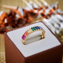 Ring with multi colored...