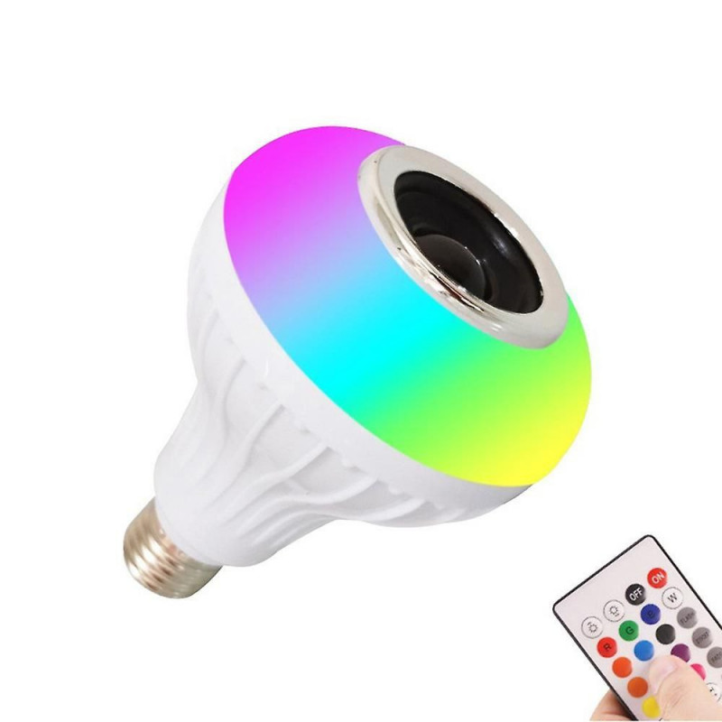 smart led remote control speaker music bulb