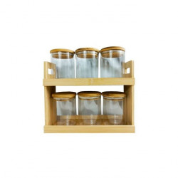 Bamboo spice rack and 6...