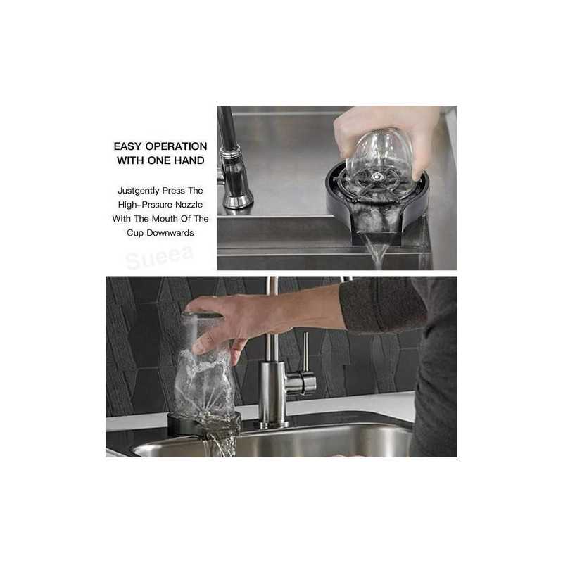 Lave-gobelet automatique pour évier de cuisine robinet en verre