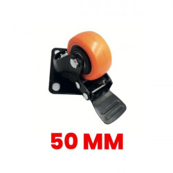 50mm orange castors with brake