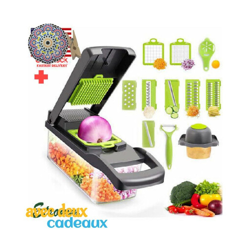 Coupe-Oignons et Fruits - Hachoir Manuel Multifonctionnel FTM00228 -  Sodishop