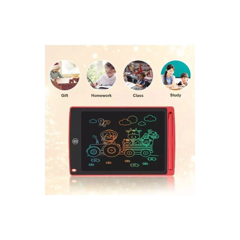 LCD Tablette d'écriture 12 pouces avec sac - écran coloré Doodle