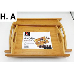 2-piece wooden tray