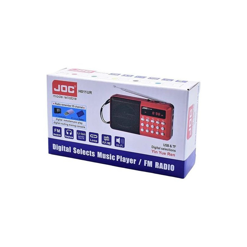 Joc Mini Radio FM Bluetooth avec Fonctions jack Carte SD Clé USB à