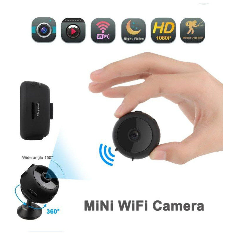 ShuY Mini caméra espion 1080p sans fil, Wi-Fi, avec vision nocturne,  détection de mouvement, caméra de surveillance pour intérieur ou extérieur  : : High-tech