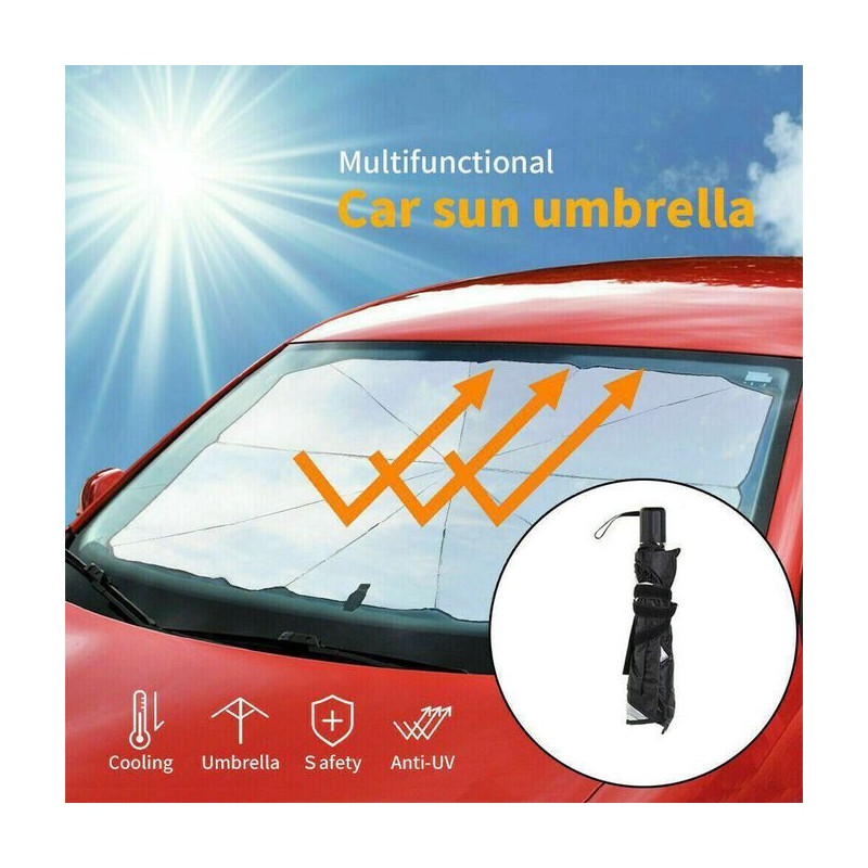 Pare-soleil / parapluie de voiture - Pare-brise intérieur de voiture -  Pliable 