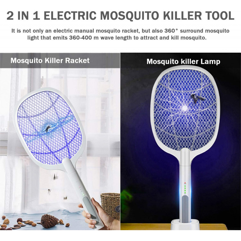 Grande tapette à mouches électrique, raquette anti-insectes