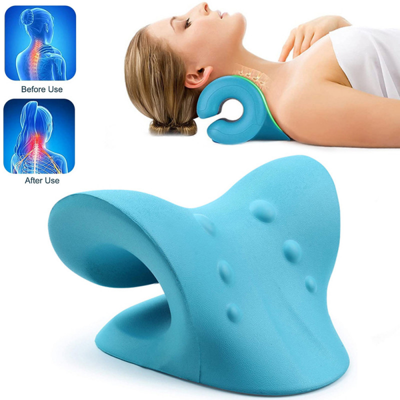 starynighty Neck Traction Pillow Rest Cloud Cushion Support Neck Nerve  Stretcher Pain Relief 