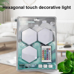 3 hexagonal light panels,...