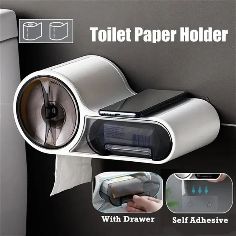 Porte-papier hygiénique mural, boîte de rangement de papier toilette pour