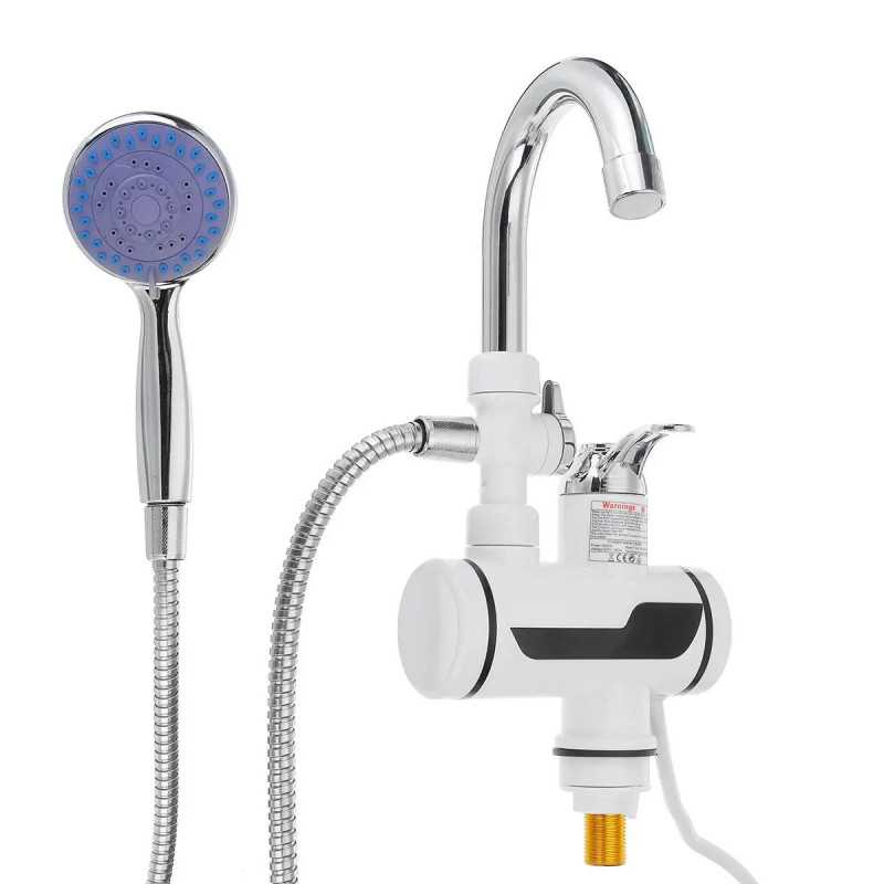 Robinet électrique-Acier inoxydable Briwellna Robinet de chauffage  instantané d'eau chaude pour salle de bain