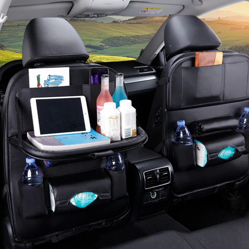 Poubelle de voiture portable, durable, pliable, sac de rangement pour  voiture, chaise arrière, Oxford Grill, E27, 1 pièce - AliExpress
