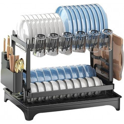 Dish drainer with cup holder