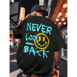 تيشيرت NEVER LOOK BACK أسود...