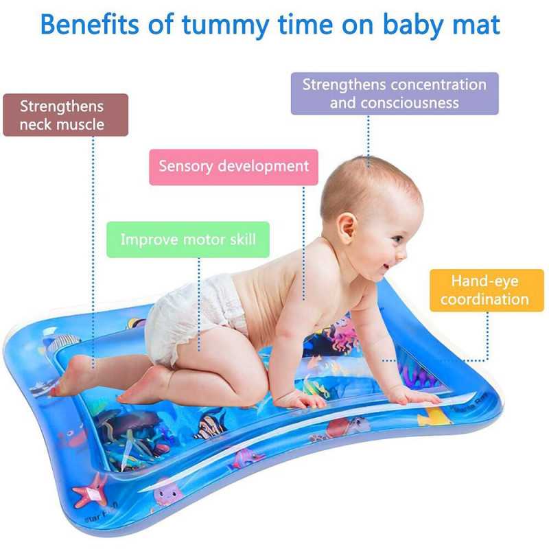 Tapis d'eau de bébé, Tummy Time Tapis Gonflable et Sensoriel pour