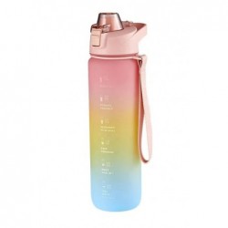 Transparent Plastic Water Bottles, BPA Free, Creative Frosted Drink Bottle with Rope Portable