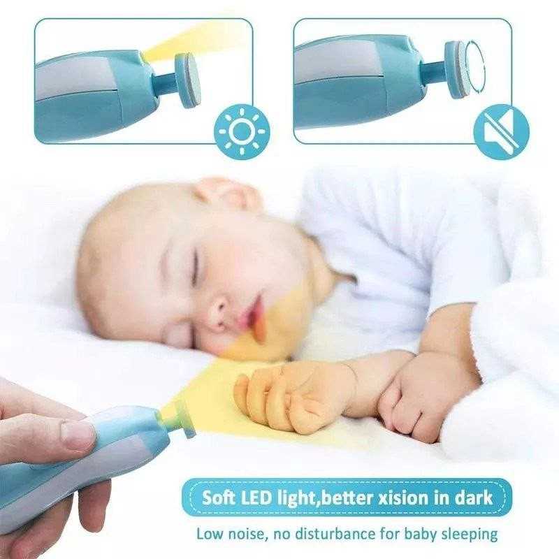 Lime à ongles pour bébé, lime à ongles électrique pour bébé avec LED
