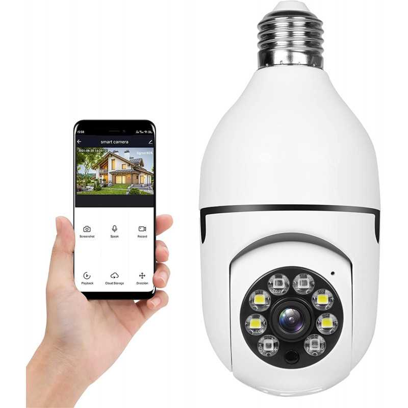 Caméra de sécurité à Ampoule E27 Caméra IP WiFi sans Fil à 360 degrés,  caméra IP 5 GHz 1080p Smart Home Surveillance