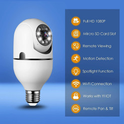 Ampoule Caméra Surveillance Wifi Sans Fil 360 ° Caméra IP Caméra de Sécurité