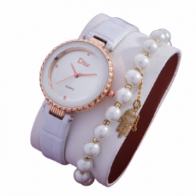 Women's leather watch, Agate Bracelet