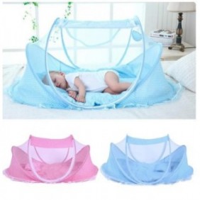 1 Set Portable Baby Travel Bed with Mosquito Net Foldable Mattress Pillow Newborn